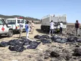 Los equipos de rescate recuperan los cuerpos de los fallecidos en el accidente del Boeing 737 de Ethiopian Airlines, ocurrido el 10 de marzo de 2019.