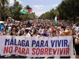 Reciente manifestaci&oacute;n en M&aacute;laga en contra del turismo masivo y el derecho a la vivienda.