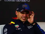 Verstappen en rueda de prensa, en Silverstone