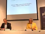 El presidente del Observatori de la Pime, Oriol Amat, y el secretario general de Pimec, Josep Ginersta. 09/7/2024