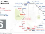 Plan de cierre por obras de la L6 de Metro de Madrid para 2025.