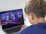 Un adolescente mira una imagen en el ordenador.