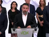 Santiago Abascal comparece para anunciar que Vox rompe con el PP.
