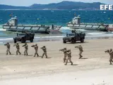 La Armada participando en un simulacro en Vigo