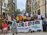 Imagen de la manifestación en Alicante contra el turismo masivo.