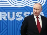 El presidente ruso, Vladimir Putin, durante el Foro Parlamentario de los BRICS celebrado esta semana en San Petersburgo, Rusia.