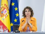 La vicepresidenta primera y ministra de Hacienda, María Jesús Montero, presenta el techo de gasto y la senda de déficit.