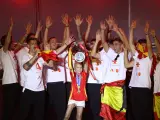María Camaño, la niña que celebró la Eurocopa junto a la selección española