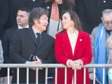 El presidente de Argentina, Javier Milei y la vicepresidenta argentina, Victoria Villarruel, durante el Tedeum en el exterior de la Catedral Metropolitana, a 9 de julio de 2024, en Buenos Aires.