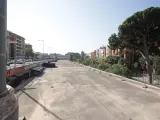 La cubierta de la estaci&oacute;n de Ferrocarrils Generalitat de Catalunya - Jardins Oriol Martorell.