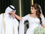 Mahrra Sheikha y Al Maktoum en su boda.