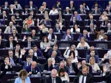 Los eurodiputados, este miércoles, durante una sesión de votación en Estrasburgo.