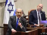 El primer ministro de Israel, Benjamin Netanyahu, en la Knesset.