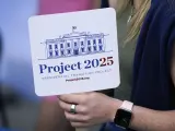 Una pancarta con el logo del Project 2025