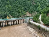 Puente derrumbado en China.