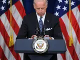 Joe Biden, con gesto apesadumbrado.