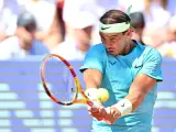 Bastad (Sweden), 21/07/2024.- Spain's Rafael Nadal during the Men's Singles final against Portugal's Nuno Borges at the Swedish Open tennis tournament in Bastad, Sweden, 21 July 2024. (Tenis, Espa&ntilde;a, Suecia) EFE/EPA/Bjorn Larsson Rosvall SWEDEN OUT SWEDEN TENNIS