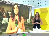 La presentadora Ana Cuesta en los informativos de La Sexta.