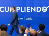 El presidente del Gobierno, Pedro Sánchez, a su llegada a una comparecencia para hacer balance del curso político, en el Complejo de la Moncloa, a 31 de julio de 2024, en Madrid (España).