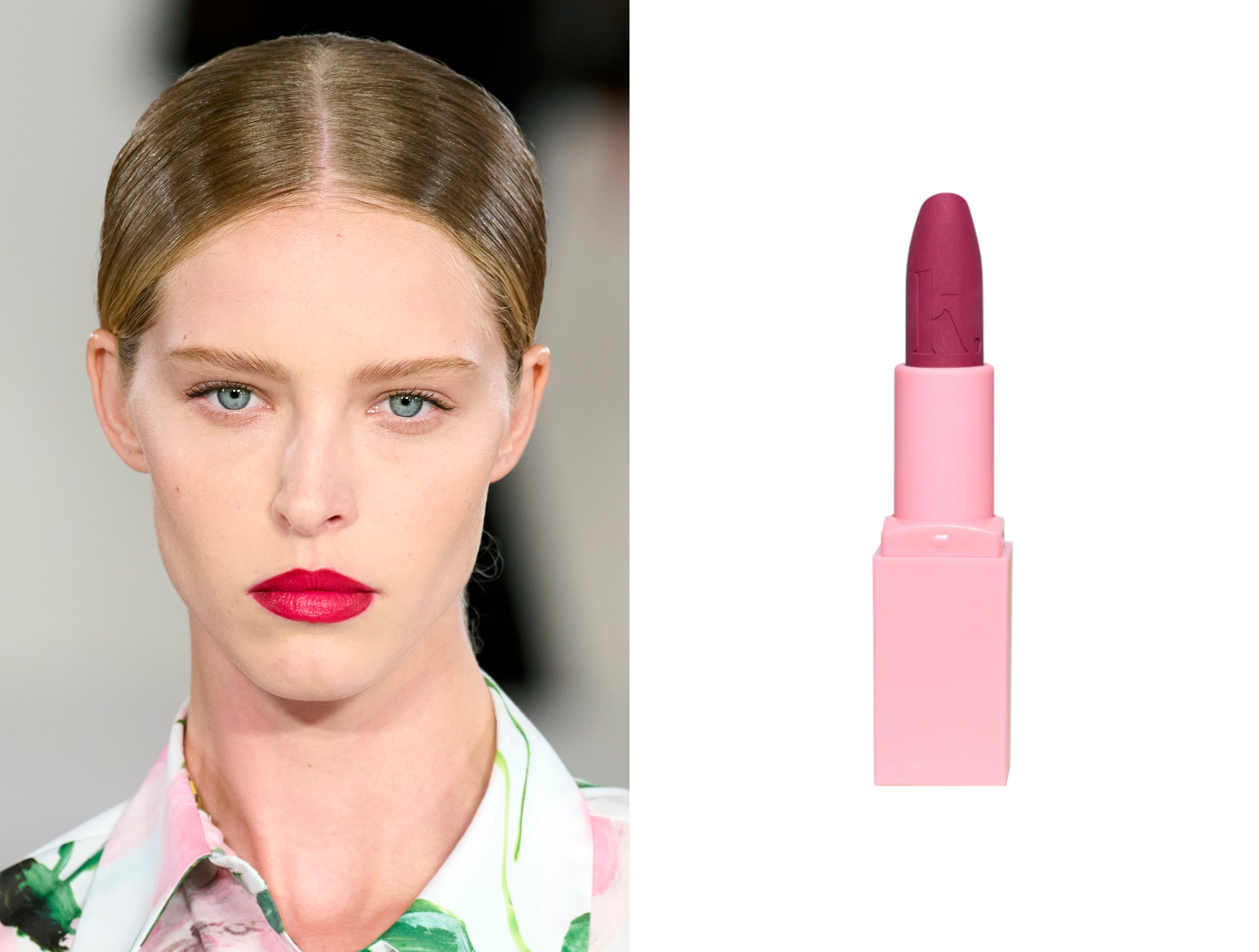 Carolina Herrera SS23 and Mattex Lipstick 'eXXXpensive' by Krash Kosmetics