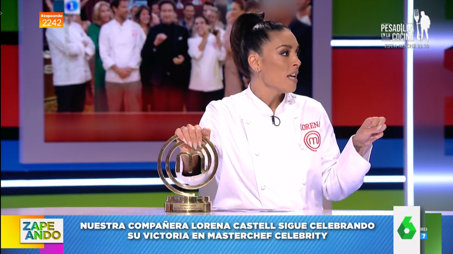 Lorena Castell Aparece Con La Chaquetilla Y El Trofeo De Masterchef En Zapeando Esto Es Un