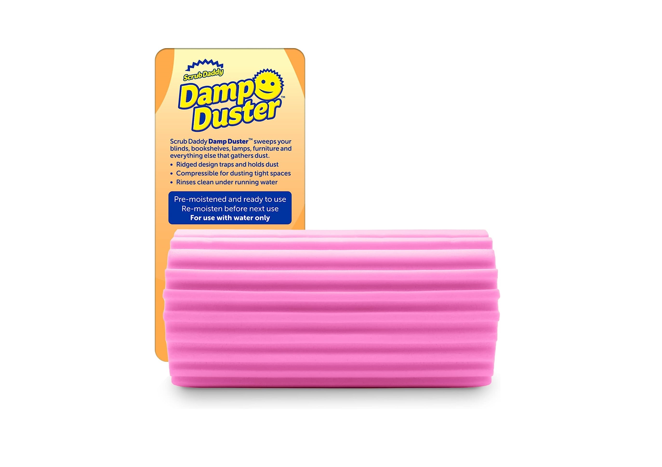  Scrub Daddy Damp Duster - Esponja mágica para limpiar el polvo  - atrapa el polvo y lo limpia (gris), tamaño único, (SDDAMGY) : Salud y  Hogar